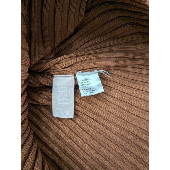 Atlein Collective Brown Mock Neck Strettch Ribbed Pullover Knitted Sweater M - Picture 11 of 12
